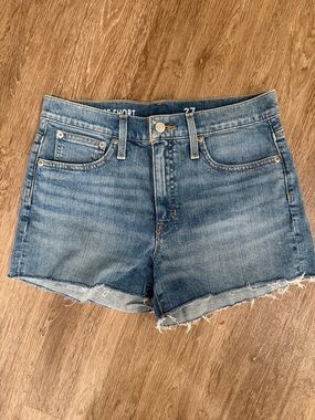 J. Crew mid rise denim shorts raw hem size 27 NWT
